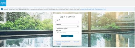 Image of what to expect at Charles Schwab Login Screen